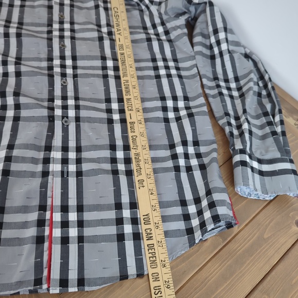 Jermyn & Bond Men’s Black White Button Down Flip Cuff Shirt - Picture 7 of 12